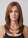 Glamvigor Hybrillia™ Blend Human Hair Captivating  Warm Medium Brown Evenly Blended with Medium Golden Blonde Long Straight  Lace Part Wig GLP023