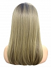 Glamvigor Hybrillia™ Blend Human Hair Elegantblonde ombre with FULL bangs long staright Lace Part Wig GLP061