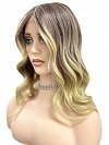 Natural Ash Blonde ombre  soft wavy layered Synthetic Lace Part Wig GLP043