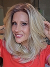 Glamvigor Hybrillia Blend Human Hair Pretty Blonde Ombre Medium layered Straight Lace Part Wig GLP007