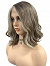 Perfectly balanced rooted blonde blends straight and wavy Bob  Synthetic Lace Part Wig GLP052