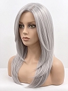 Glamvigor Hybrillia Blend Human Hair Light Grey long layered PRE-CUT Lace Part Wig GLP073