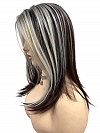Dark red-brown mix white blonde  Straight synthetic  Lace Part Wig GLP054
