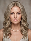 Glamvigor Hybrillia™ Blend Human Hair Natural Ash Brown wavy Lace Part Wig GLP010