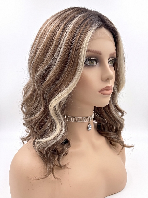 Glamvigor Hybrillia Blend Human Hair Medium Brown With blonde Highlights beautiful 