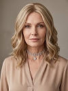 Glamvigor Hybrillia™ Blend Human Hair  Exquisite Blonde shoulder-length wavy  Lace Part Wig GLP029