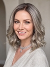 Glamvigor Hybrillia™ Blend Human Hair  Light Natural Blonde Blend with dark roots shoulder-length wavy Lace Part Wig GLP068