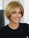 Glamvigor Hybrillia™ Blend Human Hair Beautiful medium brown base with bold light blonde highlights mid-length layered  Wig (Basic Cap) GBC013