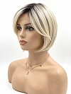 Glamvigor Hybrillia Blend Human Hair Chic Blonde Ombre layered short Bob Wig (Basic Cap) GBC016