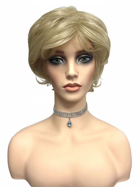 Glamvigor Hybrillia™ Blend Human Hair Fashion Blonde mixed Layered Wavy Short Pixie Cut  wig (Basic Cap) GBC007 