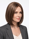 Glamvigor Hybrillia Blend Human Hair Stunning Medium Brown With Ginger Red Highlights medium bob haircut  Mono TOP Wig GMT005