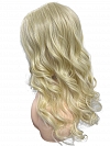 Soft Platinum blonde with Bouncy little wavy Synthetic Lace Part Wig GLP055