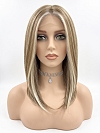 Glamvigor Hybrillia Blend Human Hair Light Ash Blonde Blended with Cool Platinum Blonde with side-sweeping  fringe wig glp035