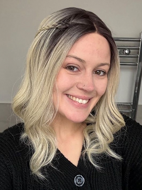 Elegant cool Blonde Ombre Wavy Synthetic Lace Part Wig GLP001