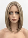Glamvigor Hybrillia Blend Human Hair Mesmerizing Light Brown shoulder length bob Lace Part Wig GLP022