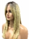 Trendy blonde ombre with gold highlights Straight  with side bangs Synthetic Lace Part Wig GLP008