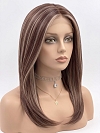 Glamvigor Hybrillia Blend Human Hair Pretty Medium Light  Auburn with Ginger Blonde Straight  Lace Part Wig GLP009