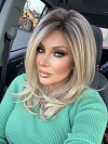 Glamvigor Hybrillia Blend Human Hair Pretty Blonde Ombre Medium layered Straight Lace Part Wig GLP007