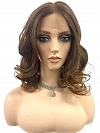 Glamvigor Hybrillia™ Blend Human Hair chic Chestnut Brown gentle    layered wave Lace Part Wig GLP064