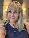 Trendy Ash Blonde mid-length with full wispy bangs Synthetic Lace Part Wig glp034