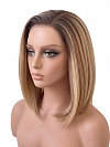 Glamvigor Hybrillia Blend Human Hair  ombre Ginger  with Dark Blonde hights  BOB  style PRE-CUT Lace Part Wig GLP081
