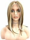 Light Ash Blonde Evenly Blended with Cool Platinum Blonde with side-sweeping  fringe synthetic wig glp035
