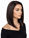 Glamvigor Hybrillia™ Blend Human Hair Soft Black with Gold-Red Highlights shoulder-length bob Lace Part Wig GLP031