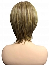 Beautiful medium brown base with bold light blonde highlights mid-length layered Synthetic Wig (Basic Cap) GBC013