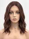 Glamvigor Hybrillia Blend Human Hair Chic Brunette  wavy texture  long bob  Lace Part Wig GLP014