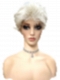 Cool Platinum Blonde with Almost White Highlights layered and voluminous short Synthetic Wig (Basic Cap) GBC017