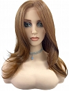 Glamvigor Hybrillia™ Blend Human Hair Ginger copper with light copper highlights long cascading style Synthetic Lace Part Wig GLP058