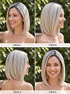  Glamvigor Hybrillia Blend Human Hair ICED BLONDE WITH Dark Roots Straight PRE-CUT Lace Part Wig GLP078