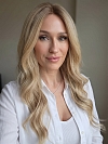 Glamvigor Hybrillia™ Blend Human Hair Exquisite Dark Honey Blonde ombre long layered wavy Lace Part Wig GLP021