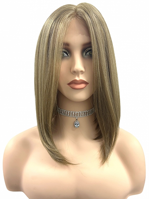 Mesmerizing Light Brown shoulder length bob Synthetic Lace Part Wig GLP022