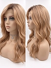 Glamvigor Hybrillia Blend Human Hair Blonde Blend with face-framing layers and soft wavy Lace Part Wig GLP036