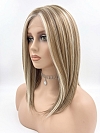 Glamvigor Hybrillia Blend Human Hair Light Ash Blonde Blended with Cool Platinum Blonde with side-sweeping  fringe wig glp035