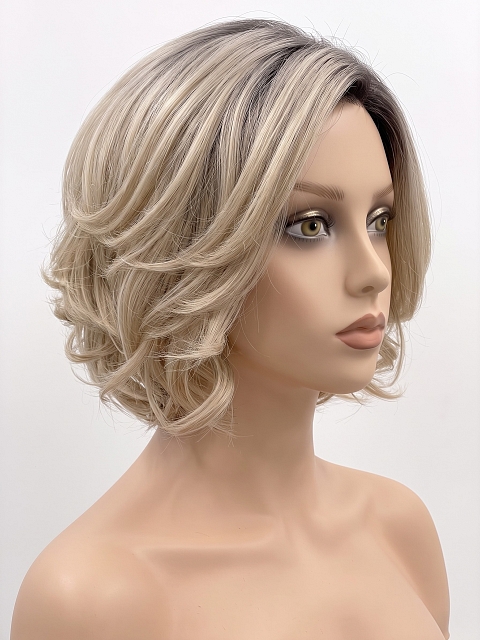 Glamvigor Hybrillia Blend Human Hair Gorgeous Blonde Ombre short cut with light wavy Lace Part Wig GLP003