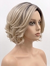 Glamvigor Hybrillia Blend Human Hair Gorgeous Blonde Ombre short cut with light wavy Lace Part Wig GLP003