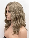 Glamvigor Hybrillia Blend Human Hair Natural Ash Brown wavy Lace Part Wig GLP010