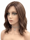 Glamvigor Hybrillia Blend Human Hair Trendsetting  Medium Brown layered wavy  Lace Part Wig GLP024