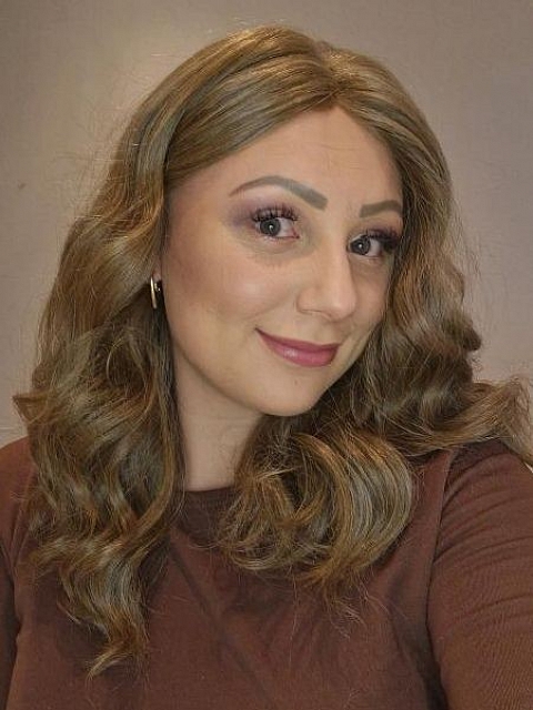 Natural Ash Brown waved Synthetic Lace Part Wig GLP010