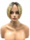 Beautiful Brown Roots Ombre Light Blonde short pixie bob Synthetic Mono Top wig GMT004