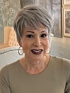 Perfect Pure Silver White and Pearl Platinum Blonde Blend short  cut with layers Synthetic Wig (Basic Cap) GBC012