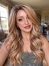 Glamvigor Hybrillia Blend Human Hair Blonde Blend with face-framing layers and soft wavy Lace Part Wig GLP036