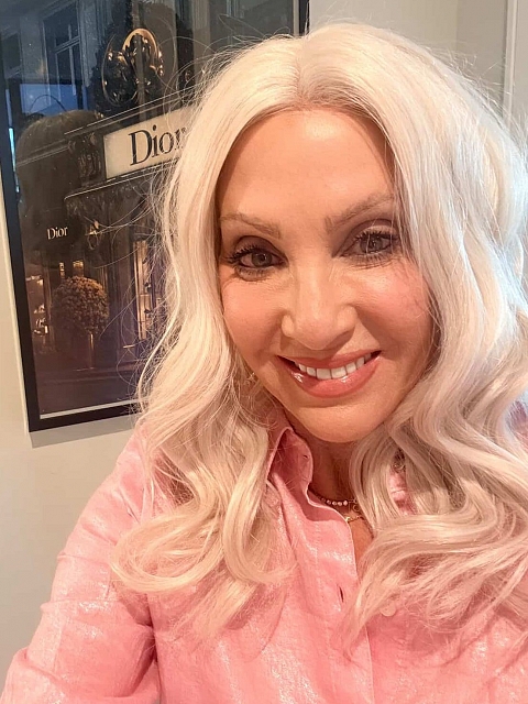 Glamvigor Hybrillia Blend Human Hair Platinum blonde beach wavy with side bangs Lace Part Wig GLP048