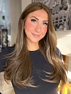 Glamvigor Hybrillia™ Blend Human Hair Chic Medium Brown long cascading staright Lace Part Wig GLP027