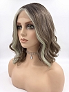 Glamvigor Hybrillia Blend Human Hair Perfectly balanced rooted blonde blends straight and wavy Bob Lace Part Wig GLP052