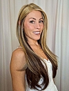 Warm Brown mixed Blonde long straight Synthetic Lace Part Wig GLP002