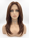 Glamvigor Hybrillia Blend Human Hair Soft dark brown long layered straight Lace Part Wig GLP005