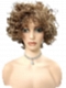 Warm brown Base with Subtle Light Honey Blonde Highlights Spiral-wavy layered bob  Synthetic Wig (Basic Cap) GBC014